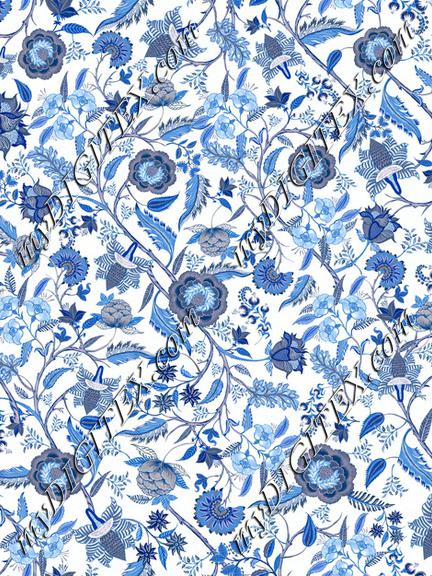 Indian Chinoiserie Chintz BLUEs