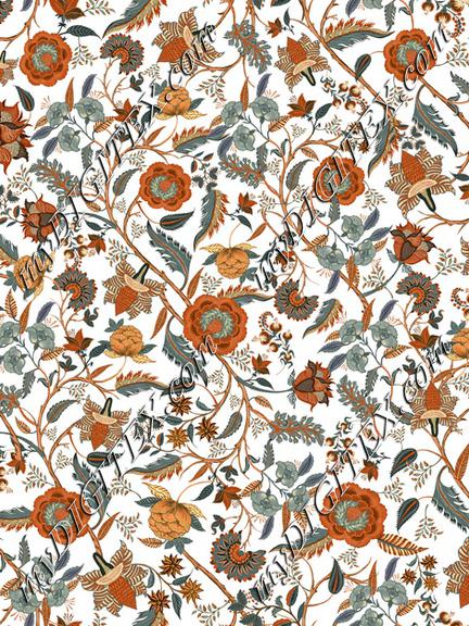 Indian Chintz on white