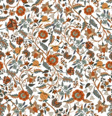 Indian Chintz on white