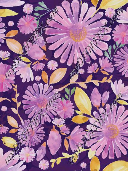 Violet with dark bg Floral-01