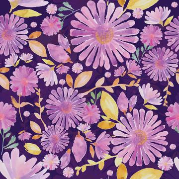 Violet with dark bg Floral-01