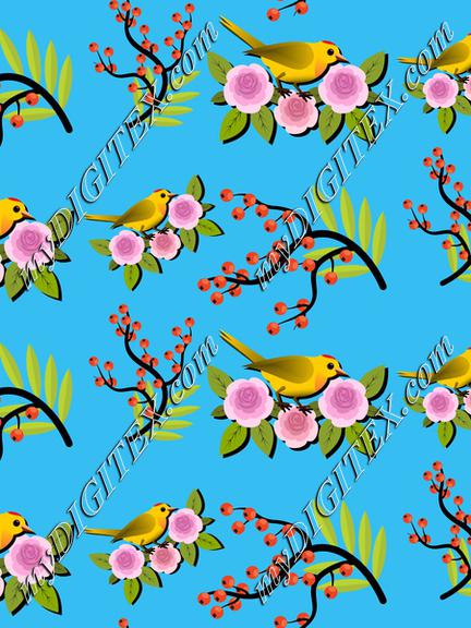 Birds and branches pattern