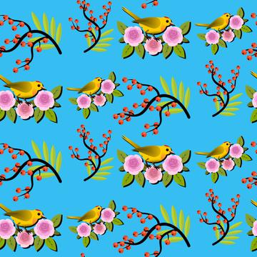 Birds and branches pattern