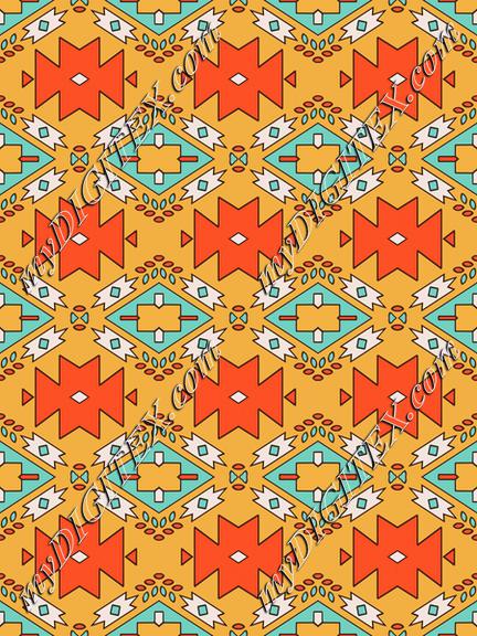 Tribal shapes in retro colors