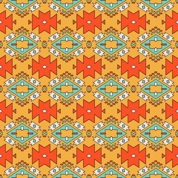 Tribal shapes in retro colors