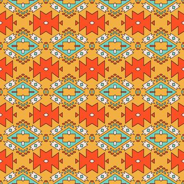 Tribal shapes in retro colors