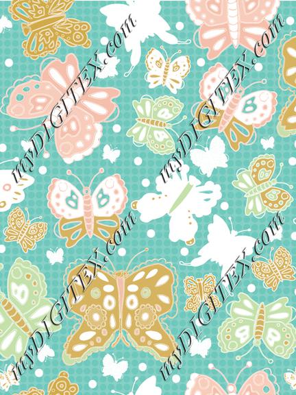 Butterflies teal-01