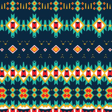 Tribal shapes on a blue background 45t