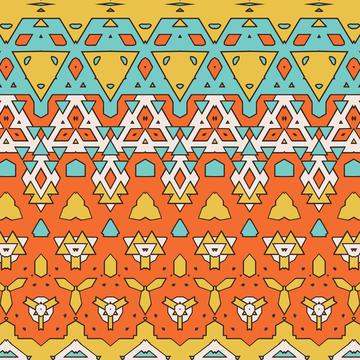 Shapes in retro colors rows