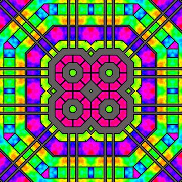 Colorful gradient hexagons