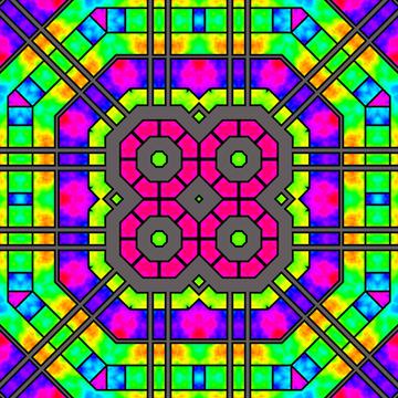 Colorful gradient hexagons