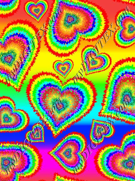 rainbow hearts on rainbow