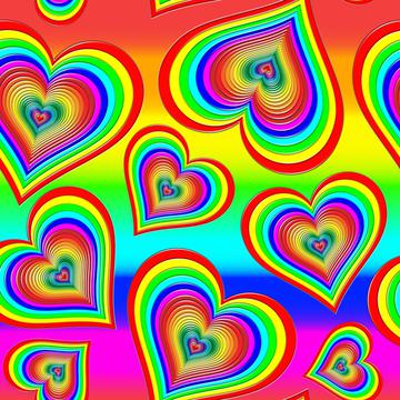 rainbow hearts on rainbow2