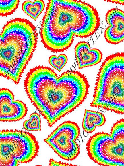 rainbow hearts white