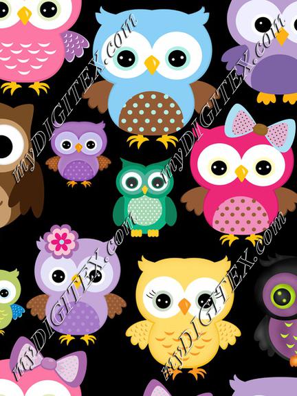 owls on black