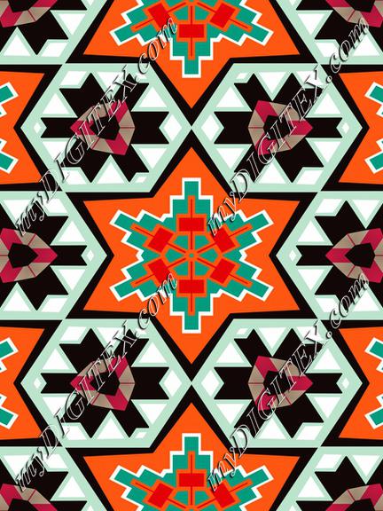 Shapes in hexagons pattern