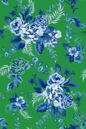 Roses blue on green