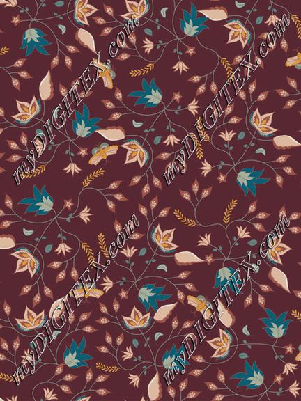 Puce Red Flower - Pattern