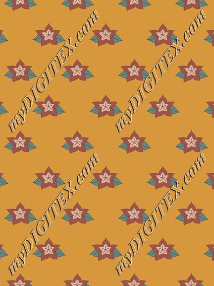 Satin Sheen Gold Flowers - Pattern