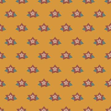Satin Sheen Gold Flowers - Pattern