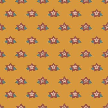 Satin Sheen Gold Flowers - Pattern