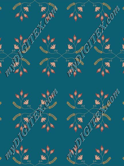 Blue Sapphire Flowers - Pattern