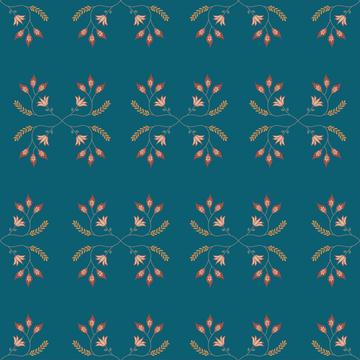 Blue Sapphire Flowers - Pattern