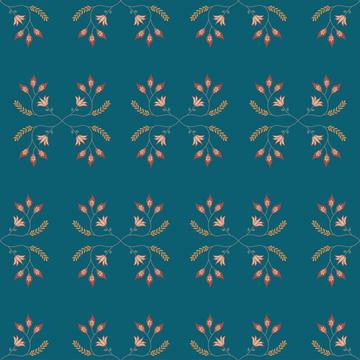 Blue Sapphire Flowers - Pattern