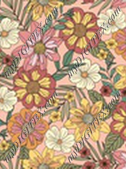 Groovy Floral Dusty Pink