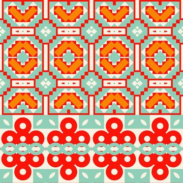 Pastel shapes rows