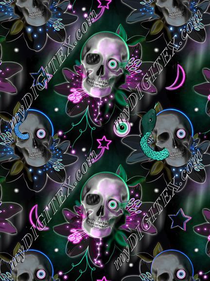 Neon skulls