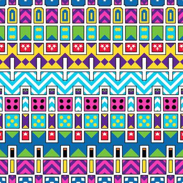 Colorful shapes rows