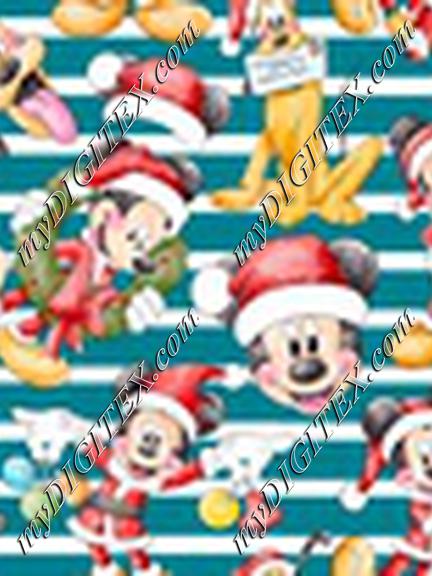 Christmas Mickey Blue Stripe