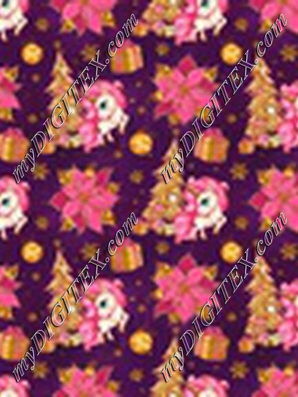 Christmas Unicorns Purple