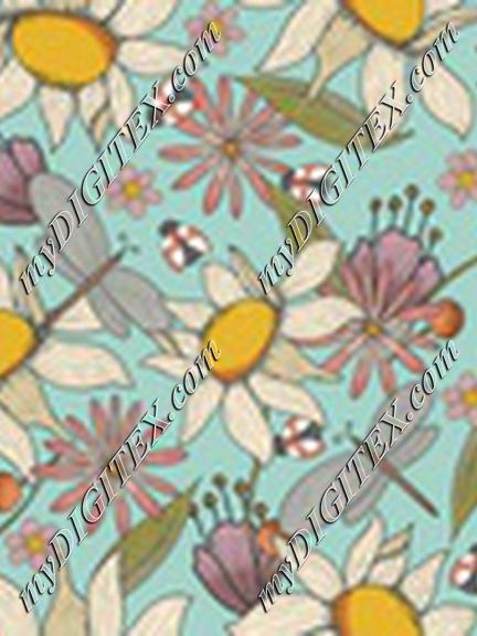 Groovy Floral Dusty Blue