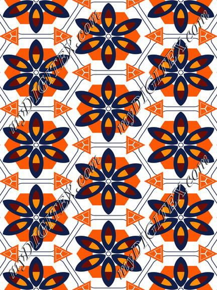 Flowers and triangles pattern