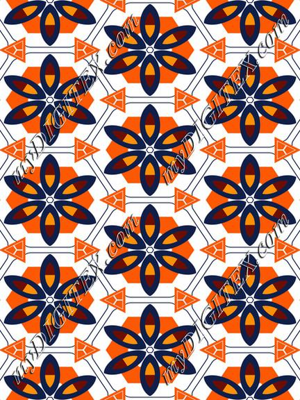 Flowers and triangles pattern
