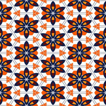 Flowers and triangles pattern