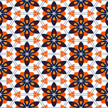 Flowers and triangles pattern