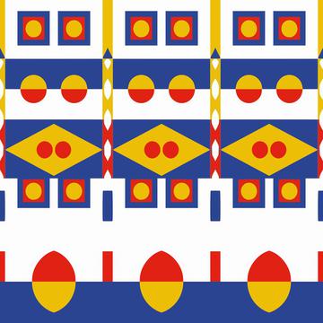 Colorful shapes on a white background