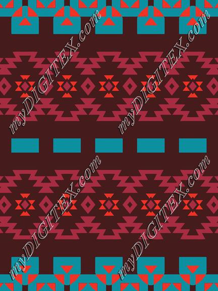 Tribal shapes on a brown background rows