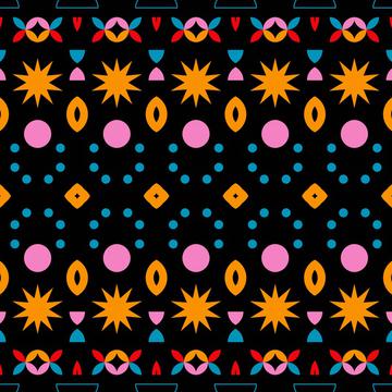 Shapes on a black background