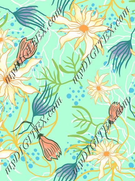 Floral Spring Teal