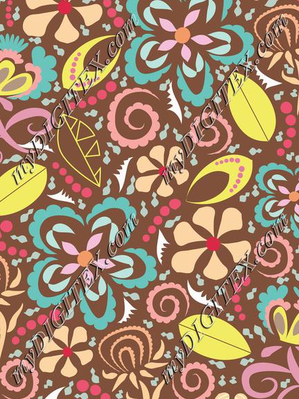 Whimsy Floral Brown