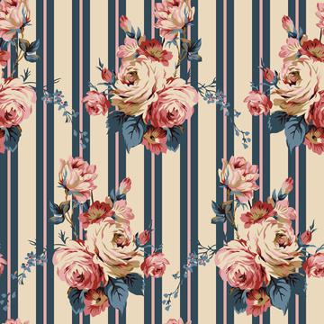 Antique Floral Stripe