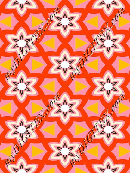 Flowers and triangles pattern