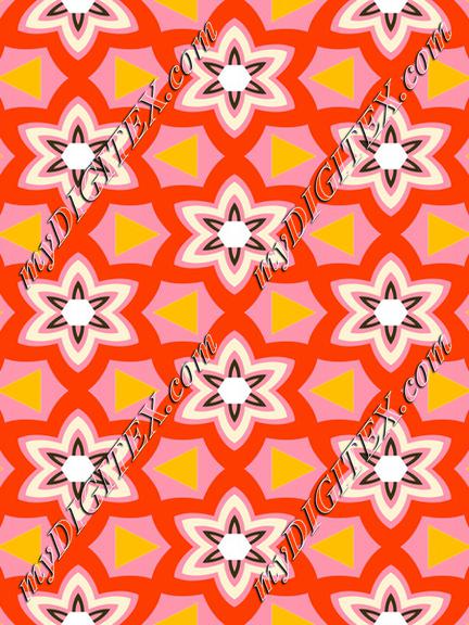 Flowers and triangles pattern