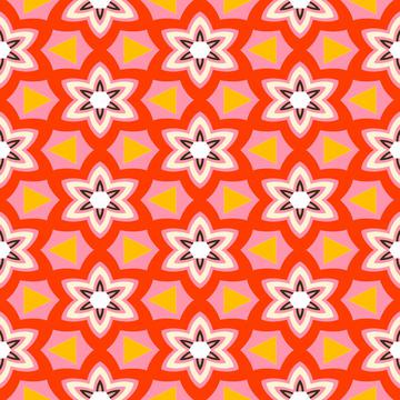 Flowers and triangles pattern