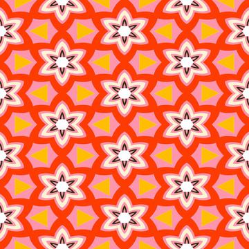 Flowers and triangles pattern