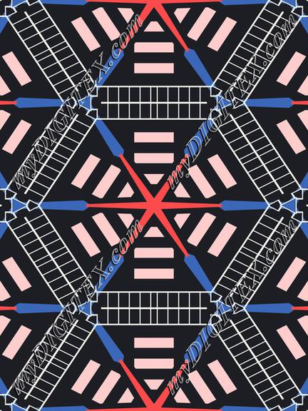 Shapes on a black background pattern